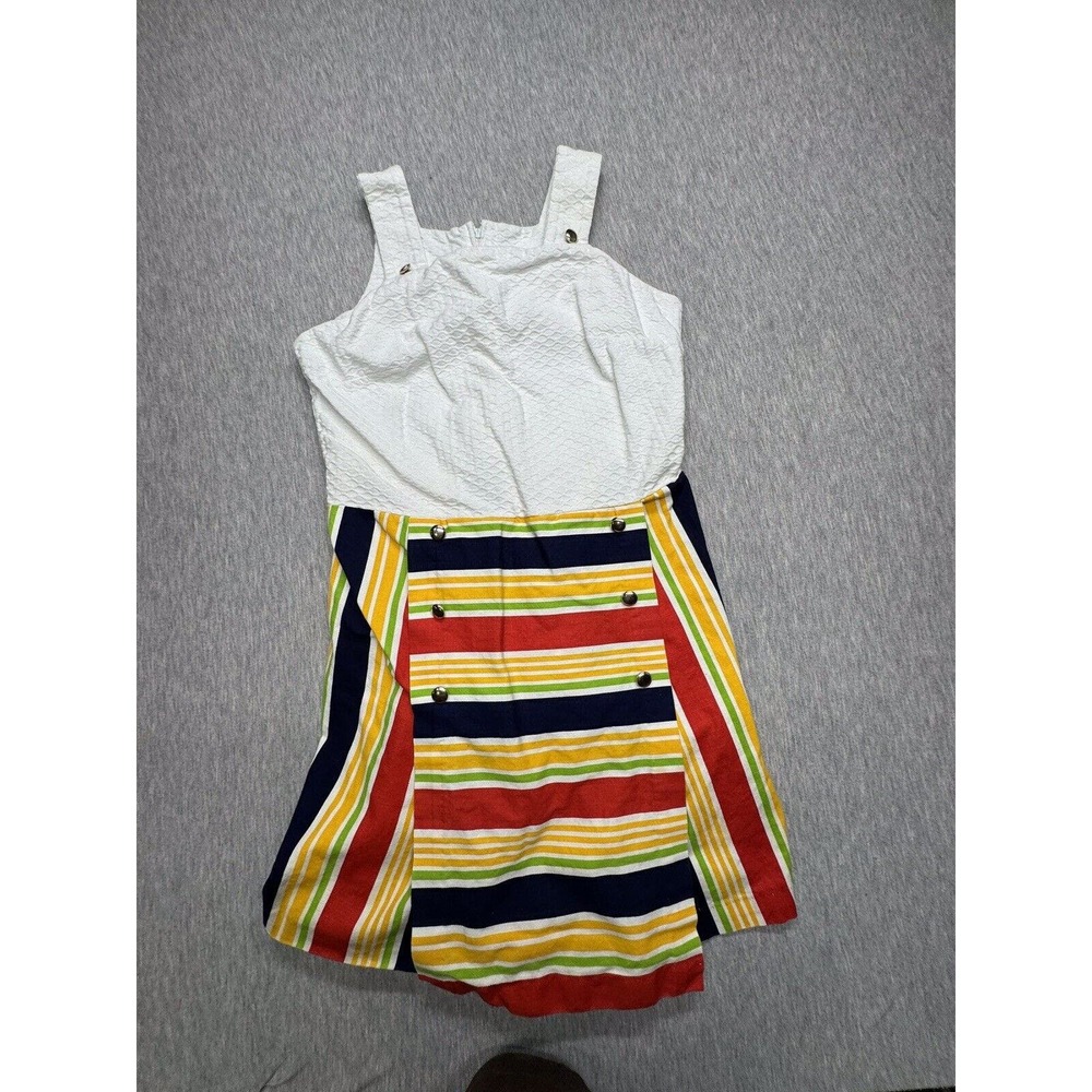 Vintage 1960s Striped‎ Beeline Fashions Dress/Skort Size S